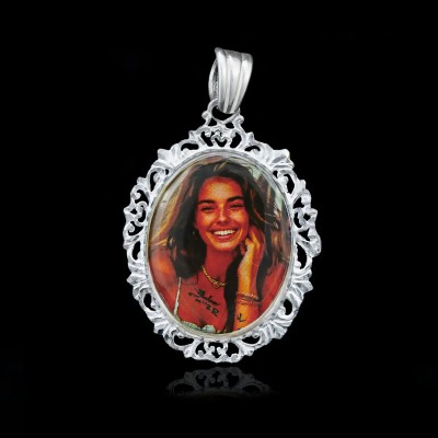 Colgante con Foto Grabada a color en Plata de Ley 925 | Regalo Ideal
