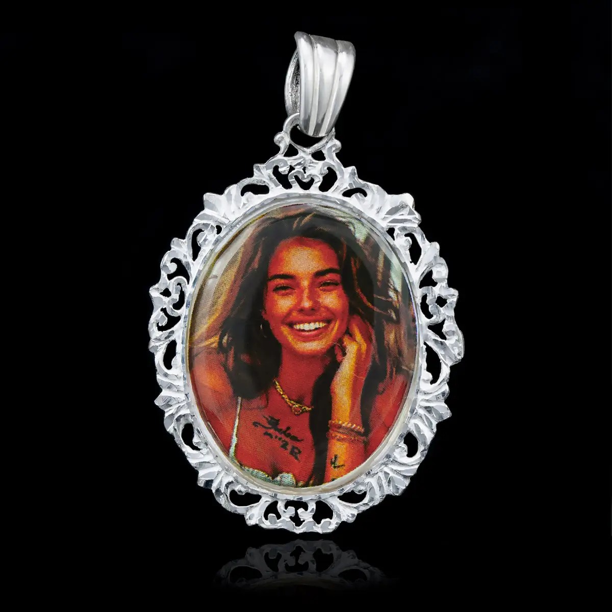 Colgante con Foto Grabada a color en Plata de Ley 925 | Regalo Ideal