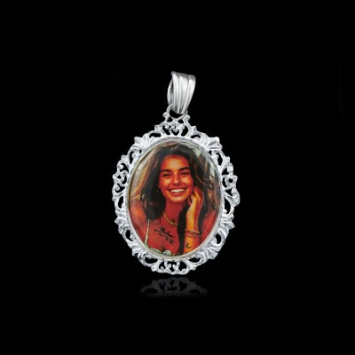 Colgante con Foto Grabada a color en Plata de Ley 925 | Regalo Ideal