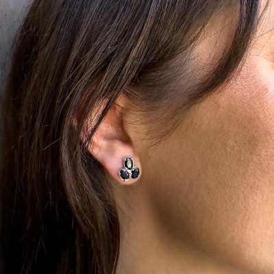 Pendientes Circonitas Negras | Plata de Ley 925
