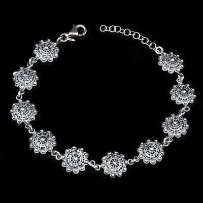 Pulsera Charros Pequeños en Plata de Ley 925 Envejecida