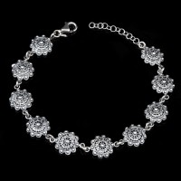 Pulsera Charros Pequeños en Plata de Ley 925 Envejecida