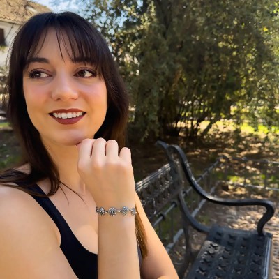 Pulsera Charros Pequeños en Plata de Ley 925 Envejecida