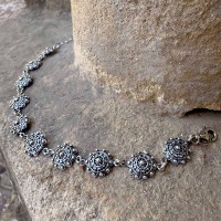 Pulsera Charros Pequeños en Plata de Ley 925 Envejecida