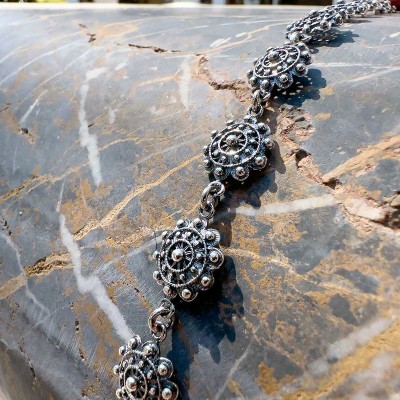 Pulsera Charros Pequeños en Plata de Ley 925 Envejecida